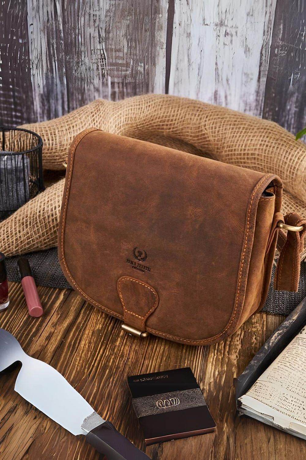Sac en cuir naturel Galanter - Ostensia